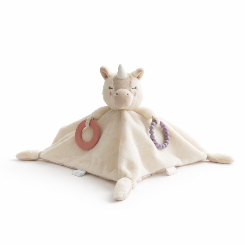 Wonderland Baby Collection Plush Comforter with Silicone - CREAM UNICORN